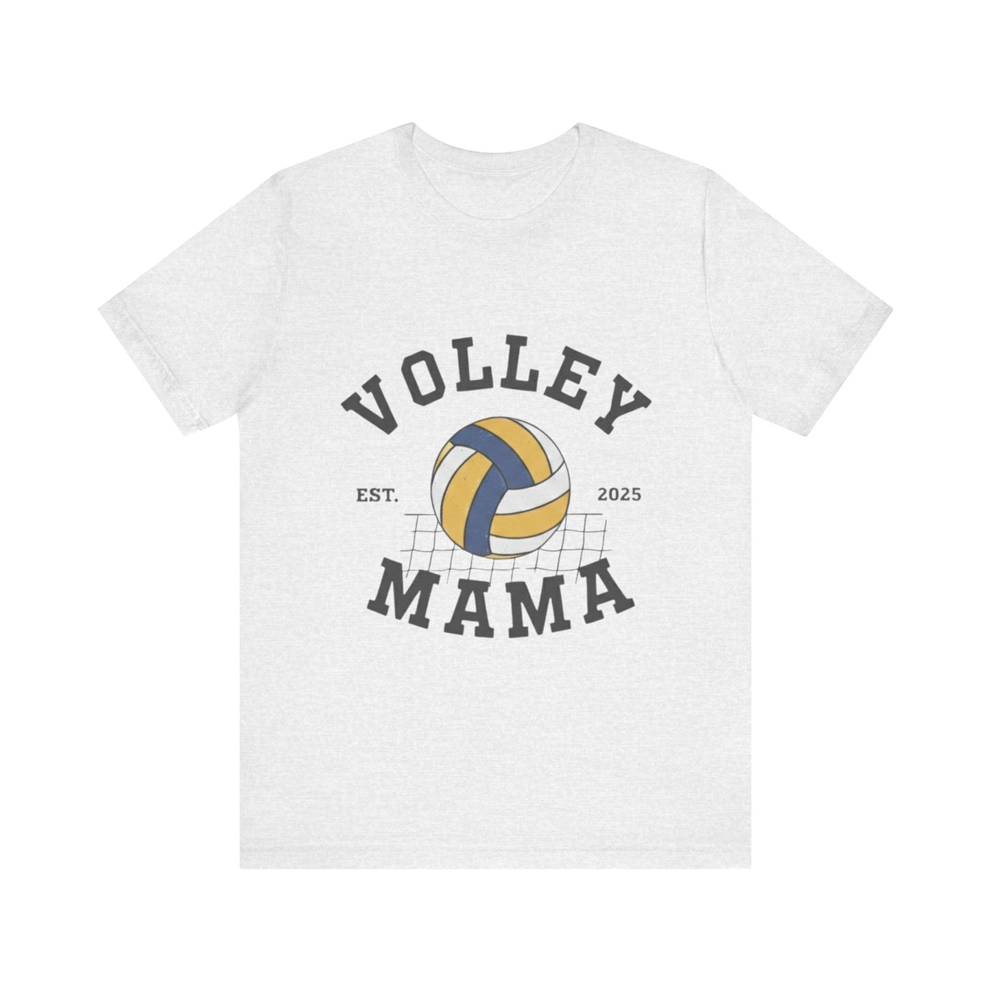 White cotton Volley Mama tee for volleyball moms