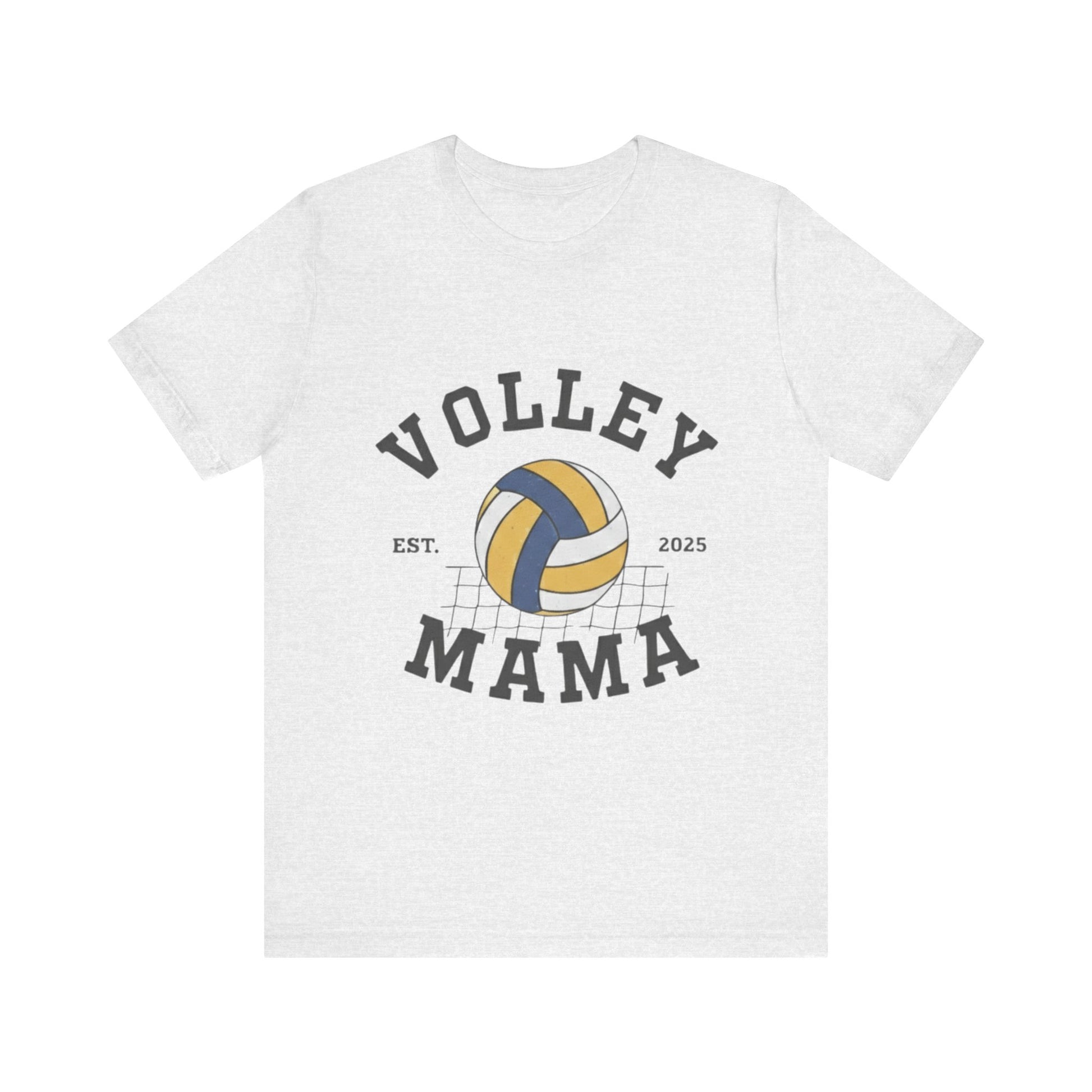 White cotton Volley Mama tee for volleyball moms