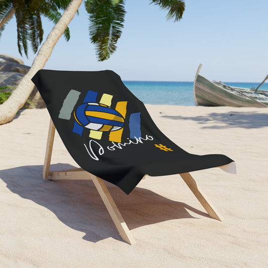 New York Volleyball beach towel with bold sports design on sand