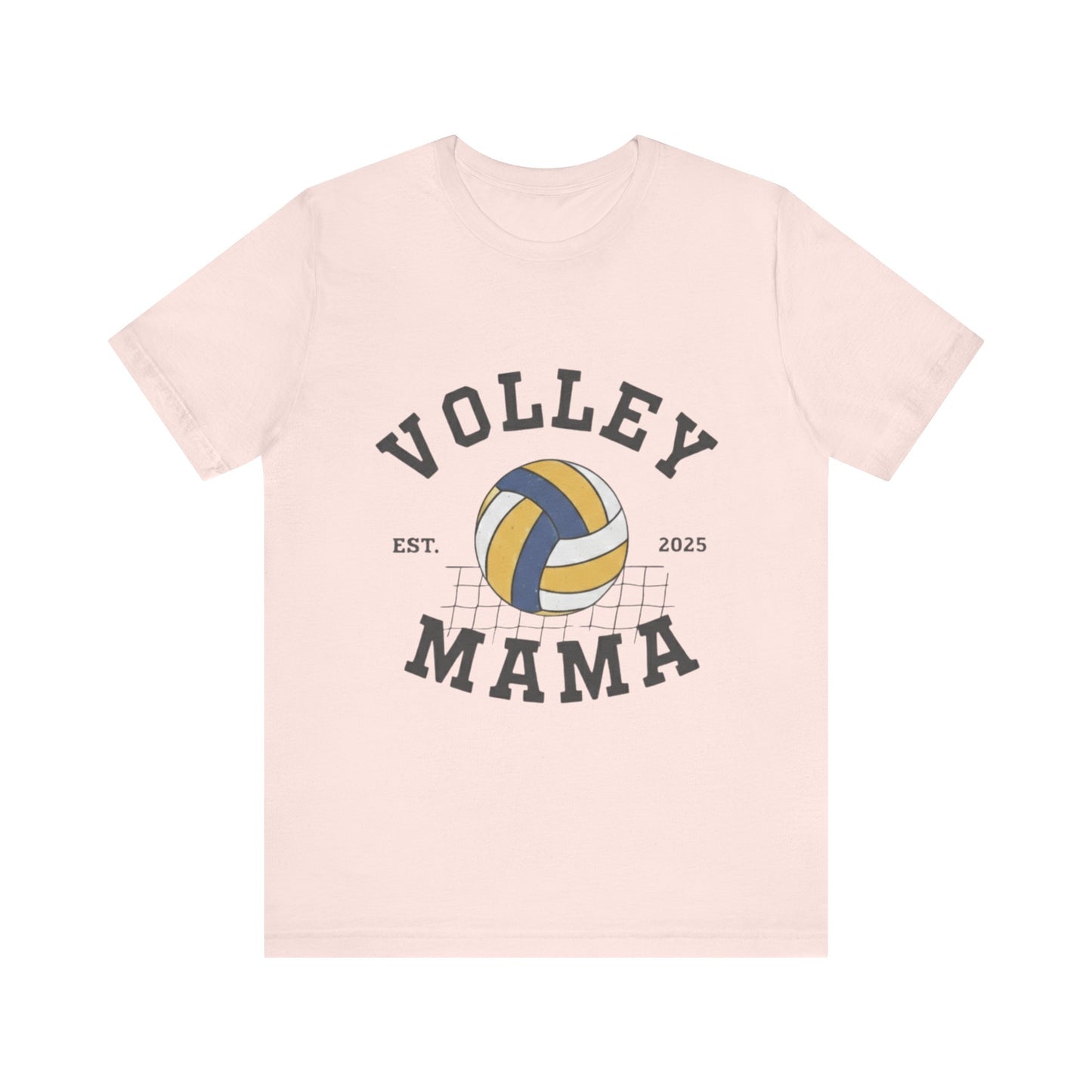 Volley Mama T-Shirt with volleyball and net design