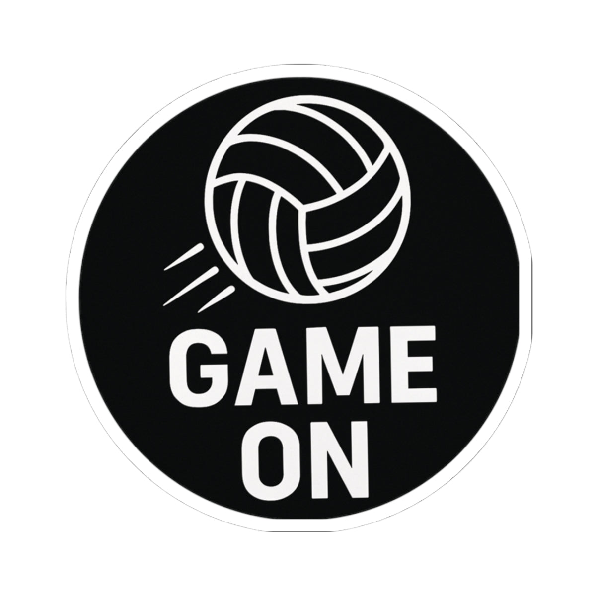 Bold Game On volleyball text design.