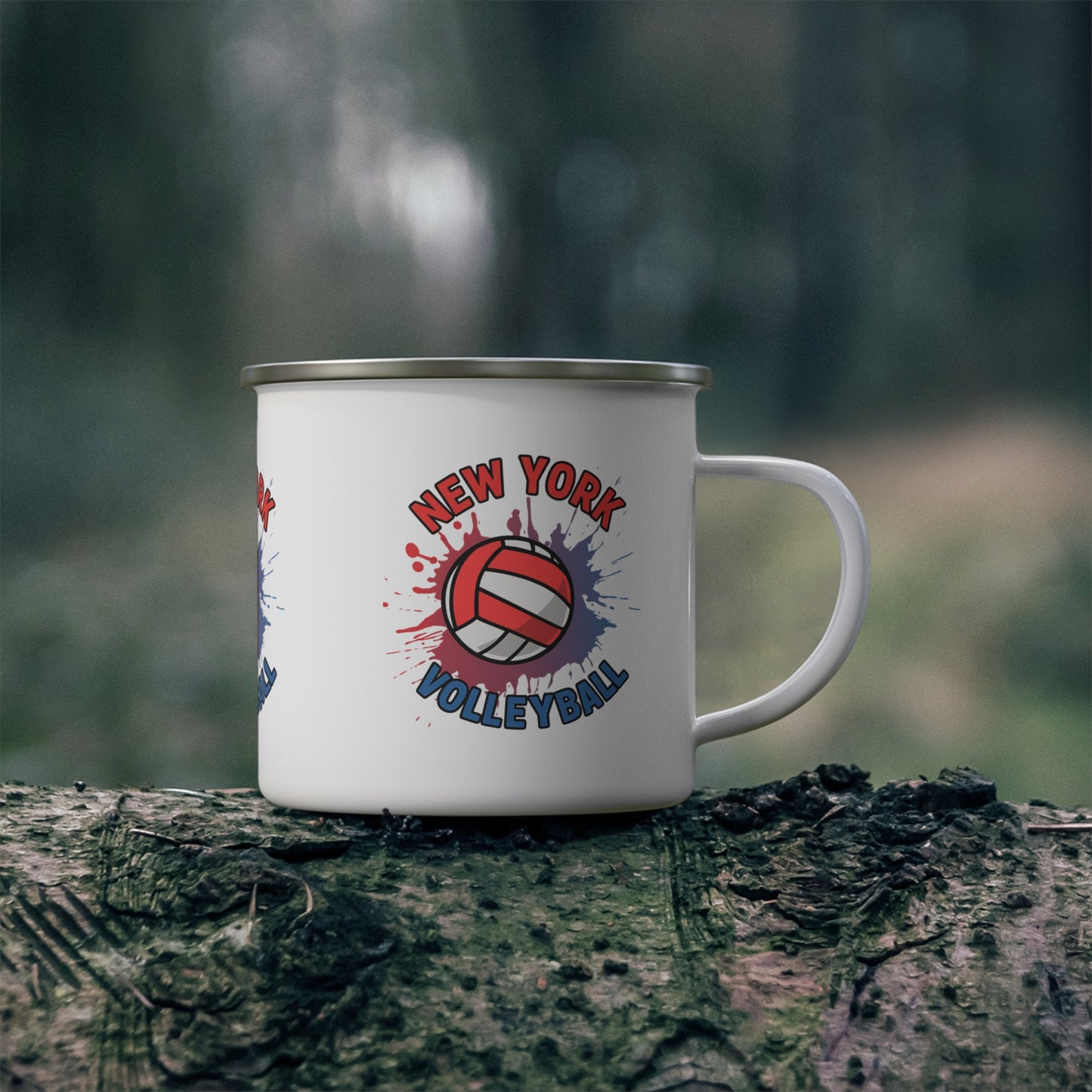 Lightweight volleyball enamel mug for camping and picnics