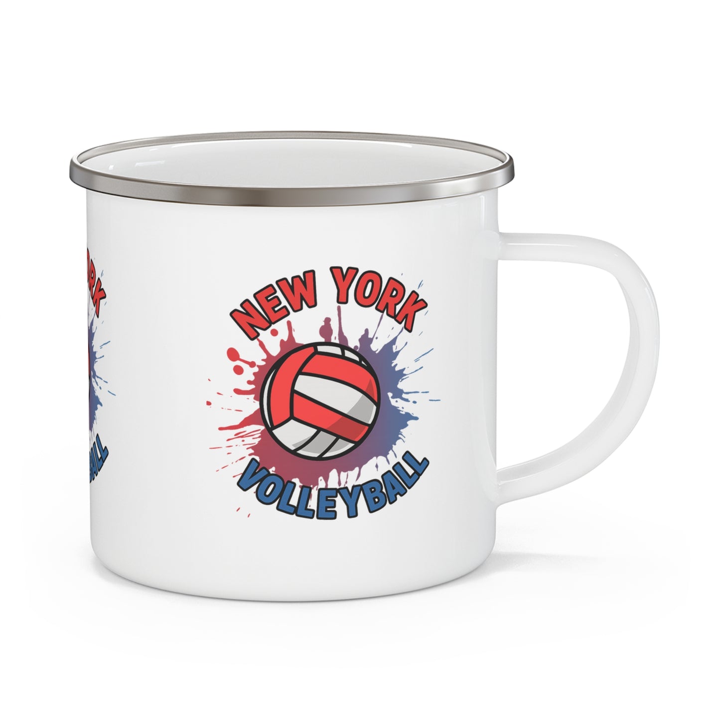 Sporty volleyball design enamel coffee mug gift idea