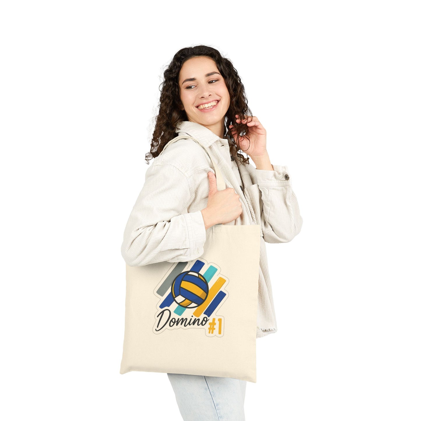 canvas tote inspired by domino park volleyball courts