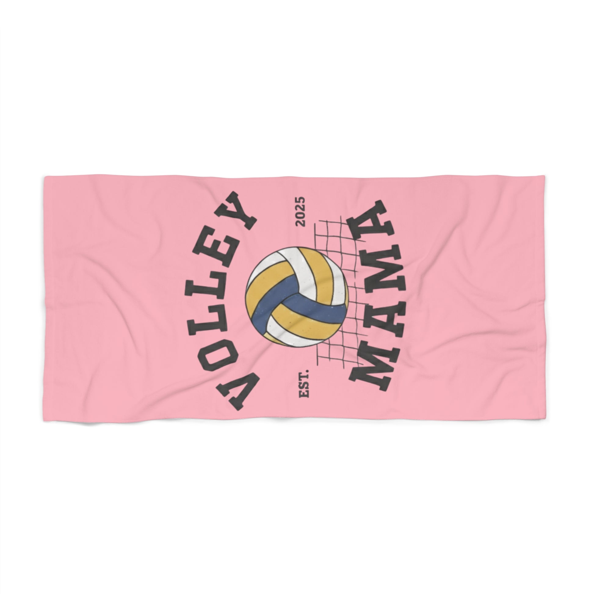 Volley Mama Beach Towel with volleyball design
