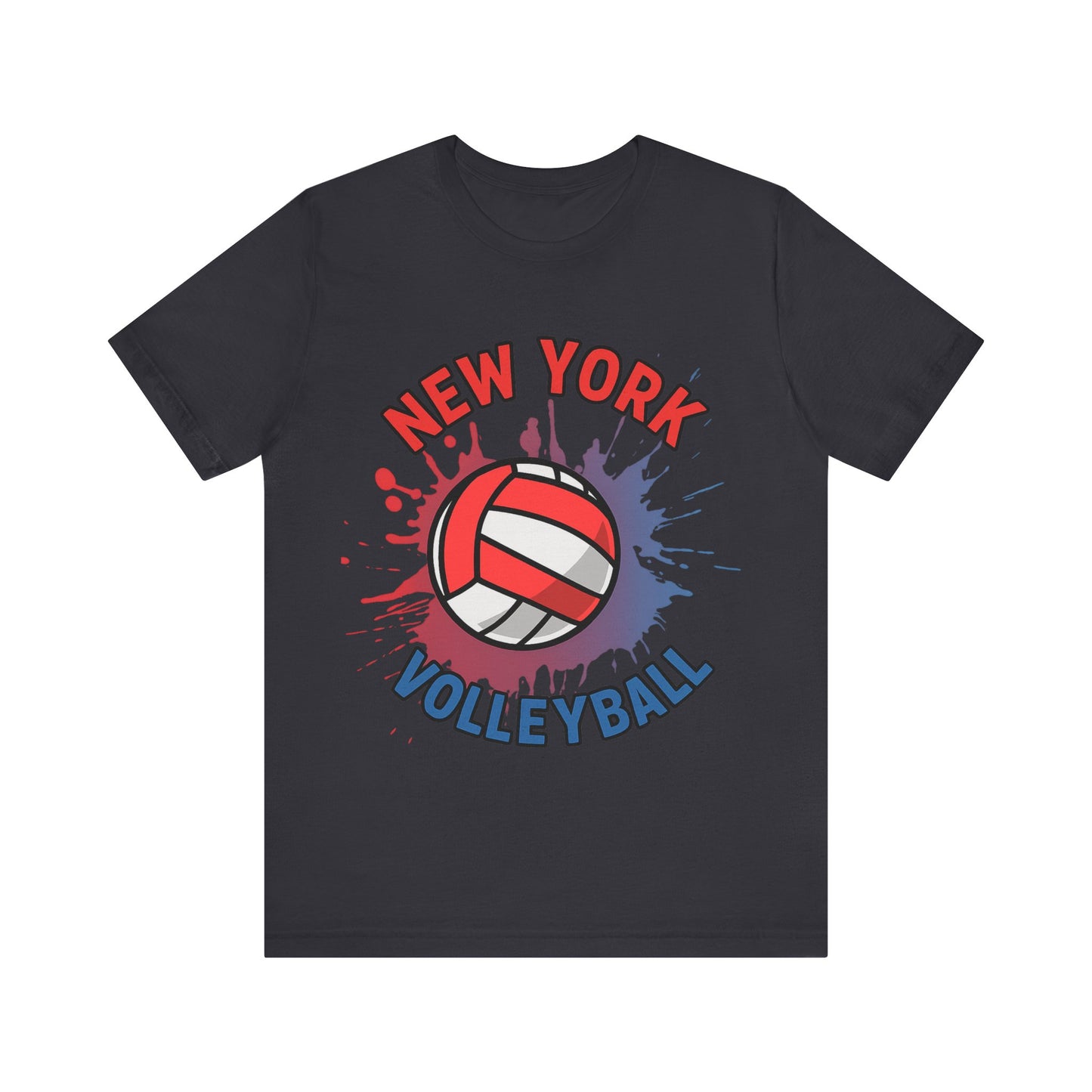 Casual sports t-shirt with bold New York volleyball illustration