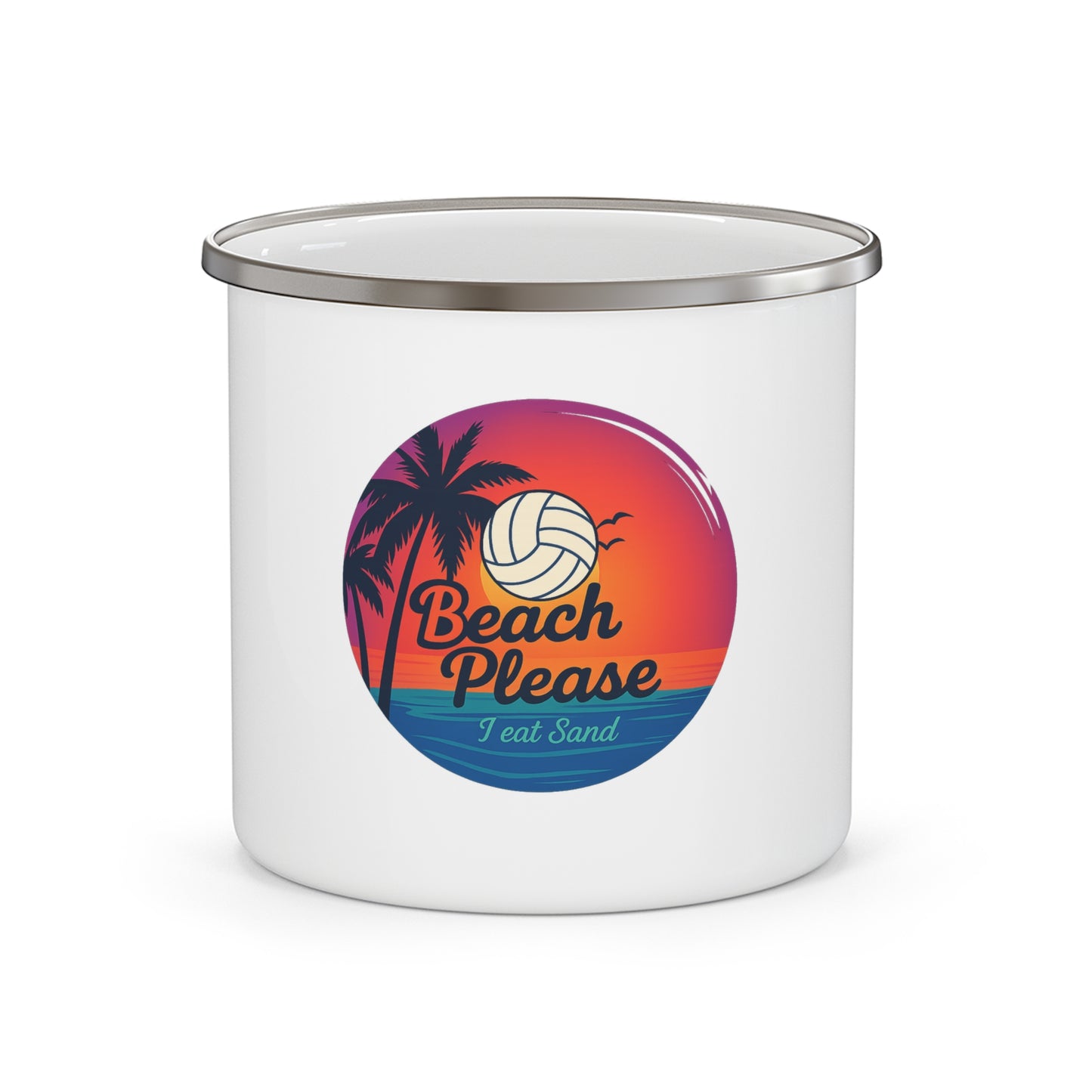 Beach Please I Eat Sand enamel mug