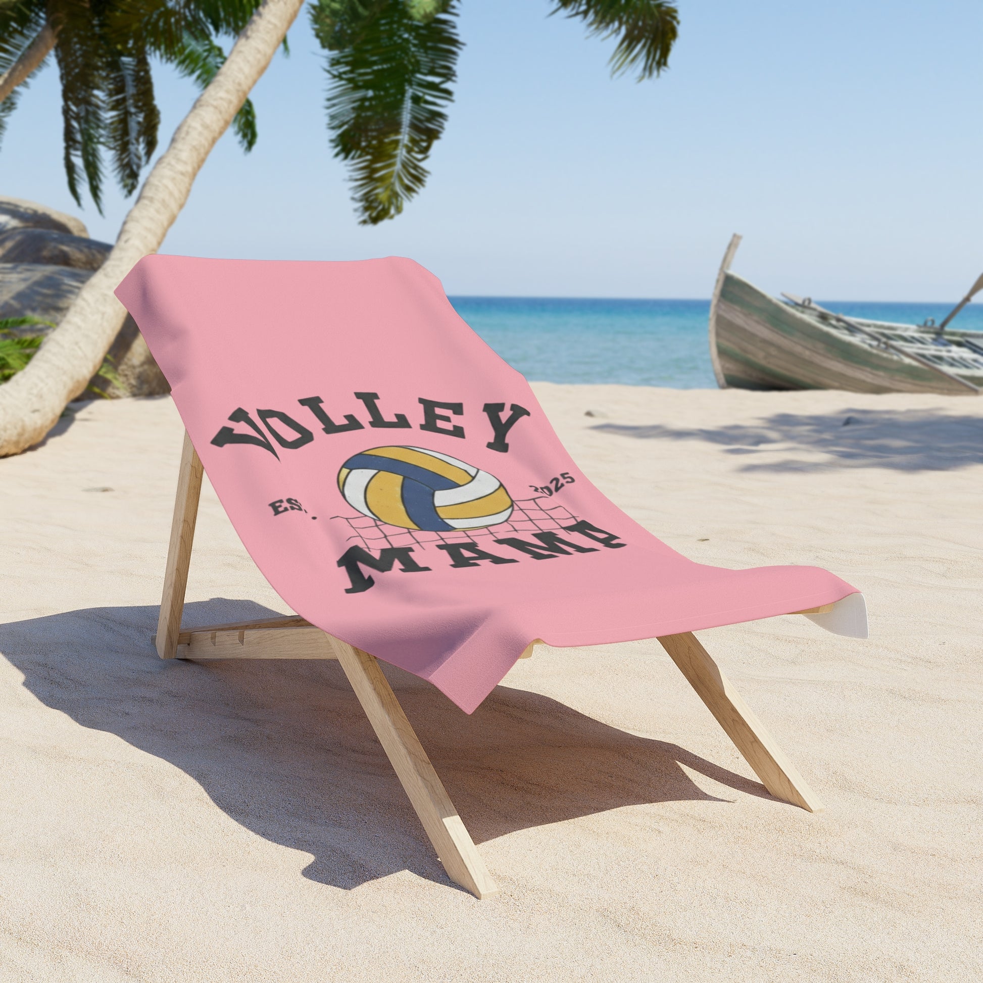 Soft microfiber volleyball towel on sand