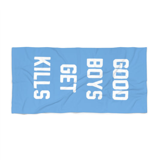 Funny volleyball beach towel saying βGood Boys Get Kills