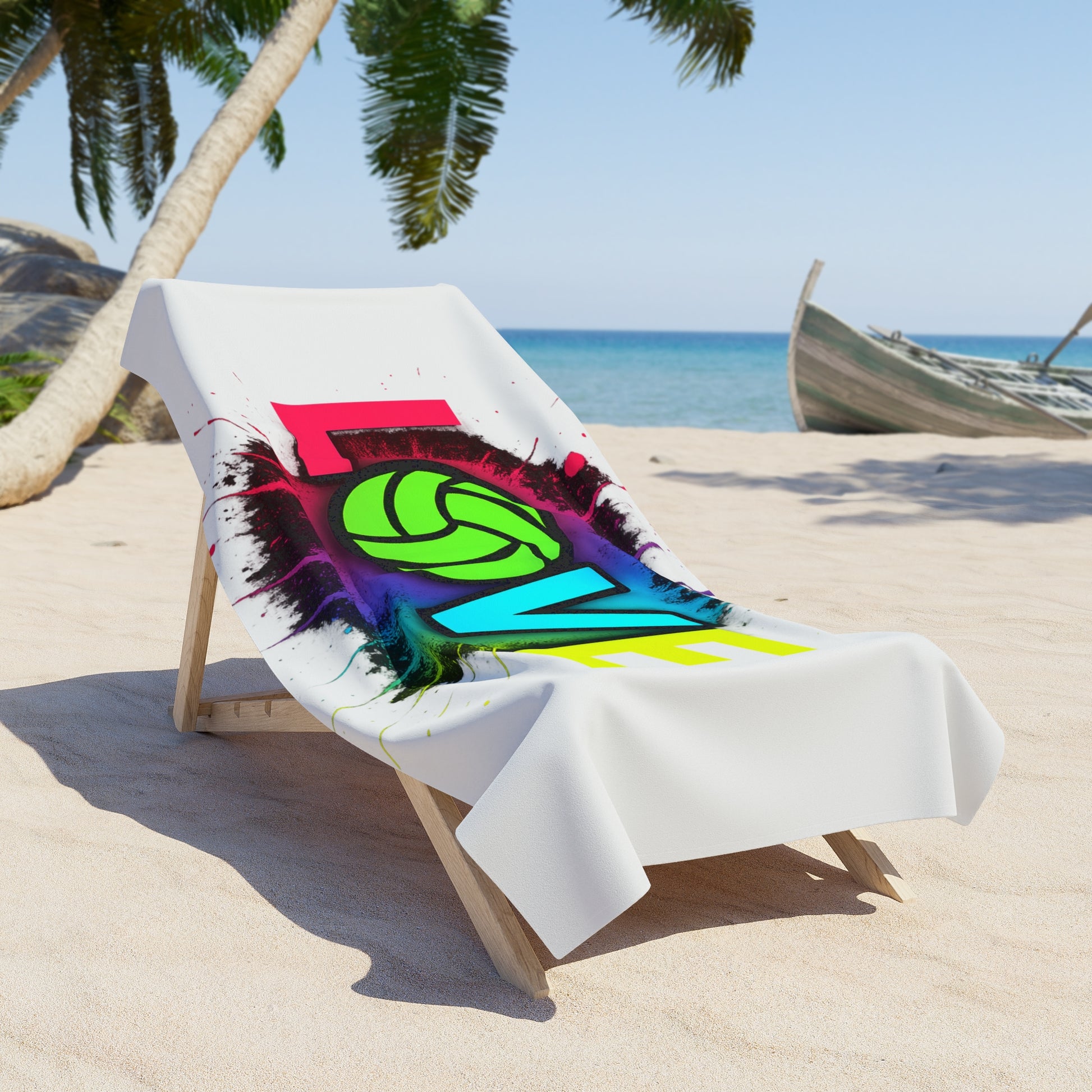 Colorful volleyball towel perfect for pool or beach days