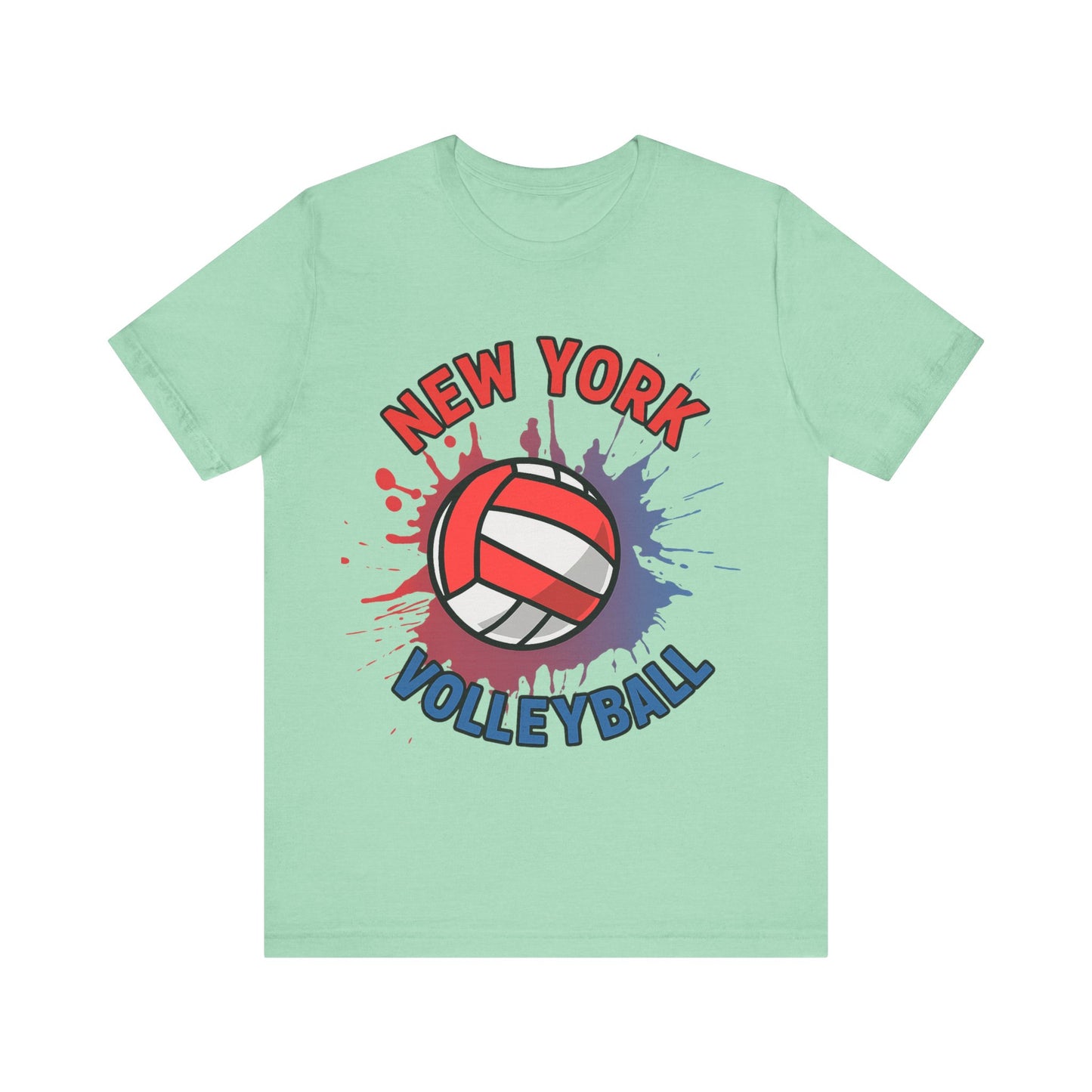 Red and white volleyball design on comfortable cotton t-shirt