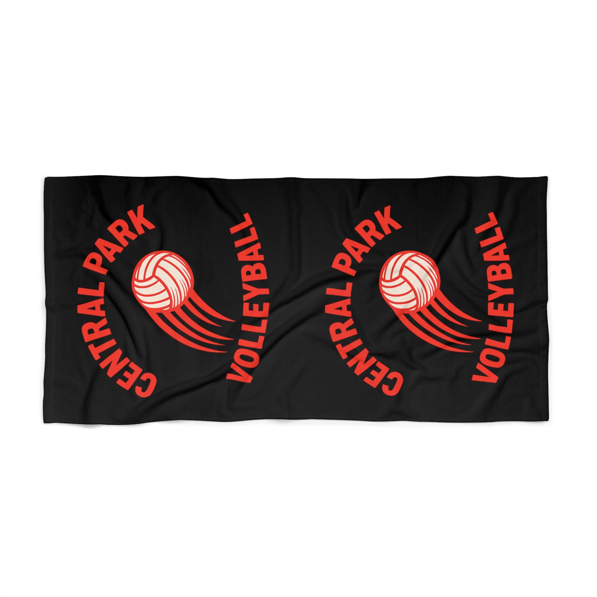 Central Park Volleyball Fire Towel with bold flame design