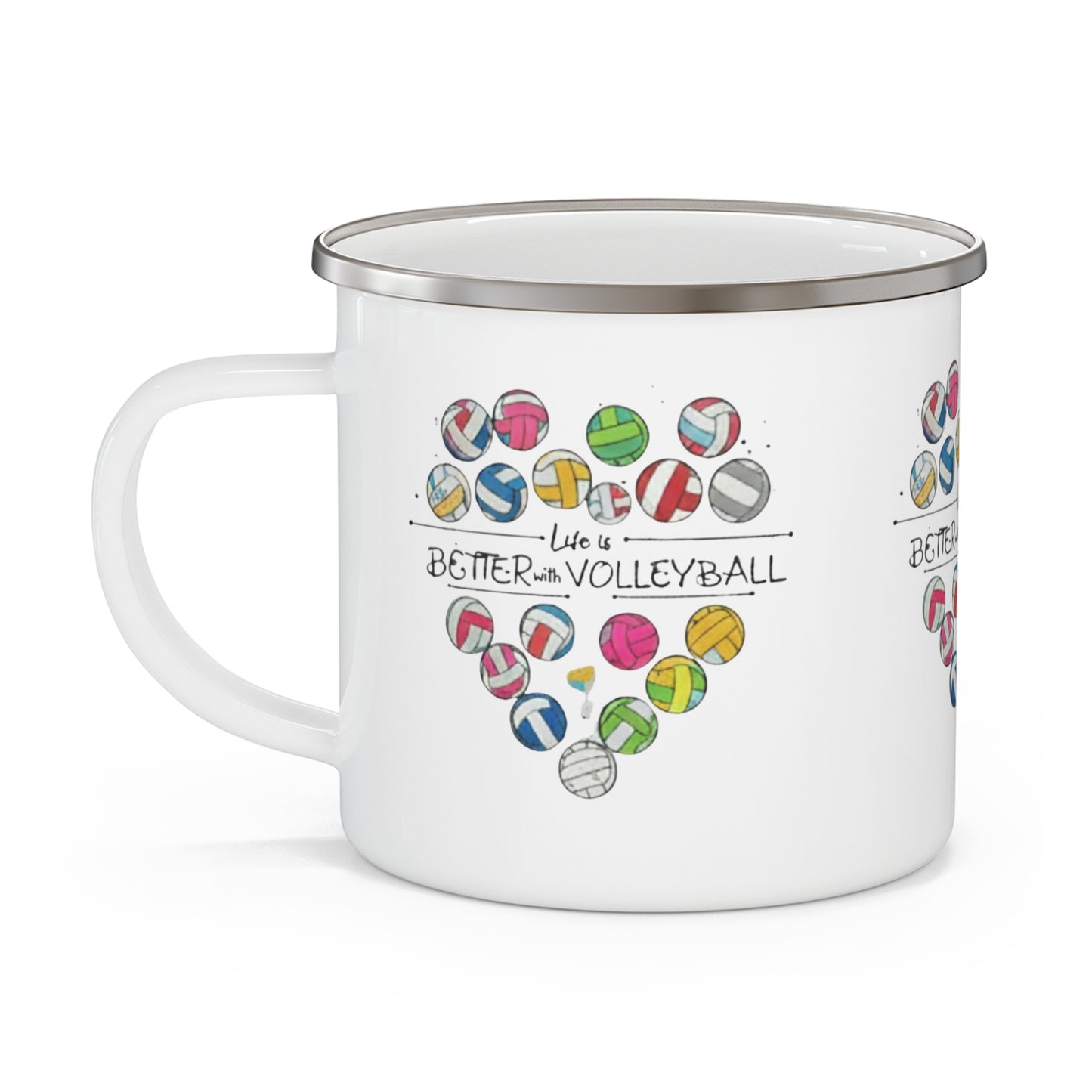 Heart volleyball design drinkware