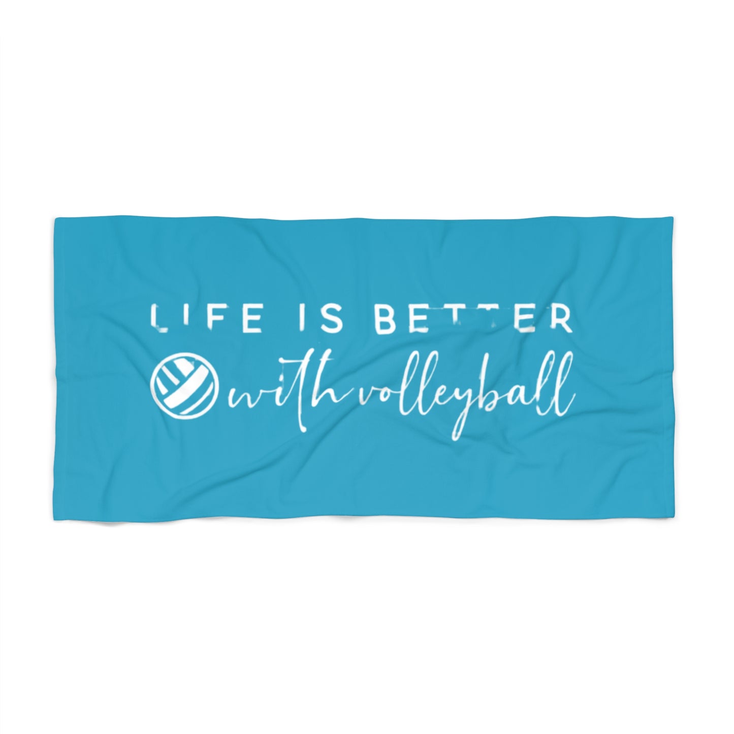 Volleyball towel with fun slogan design