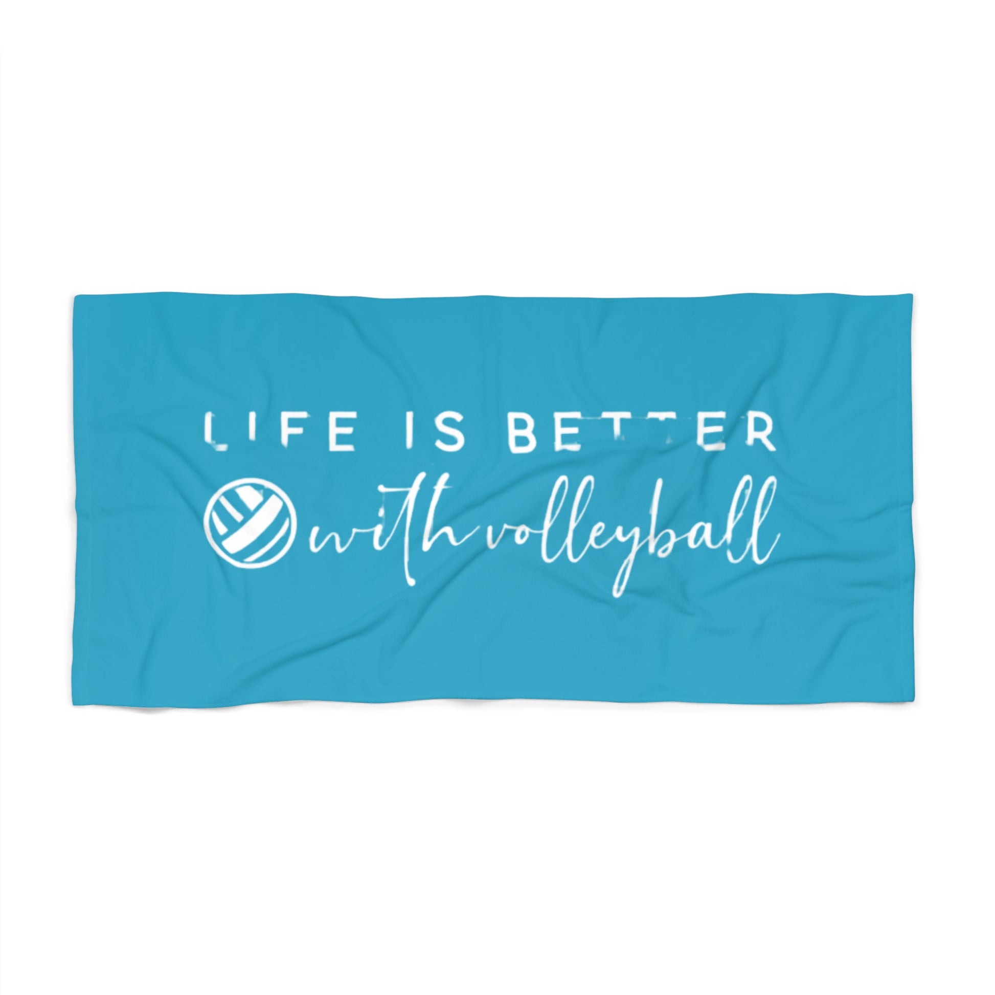 Volleyball towel with fun slogan design