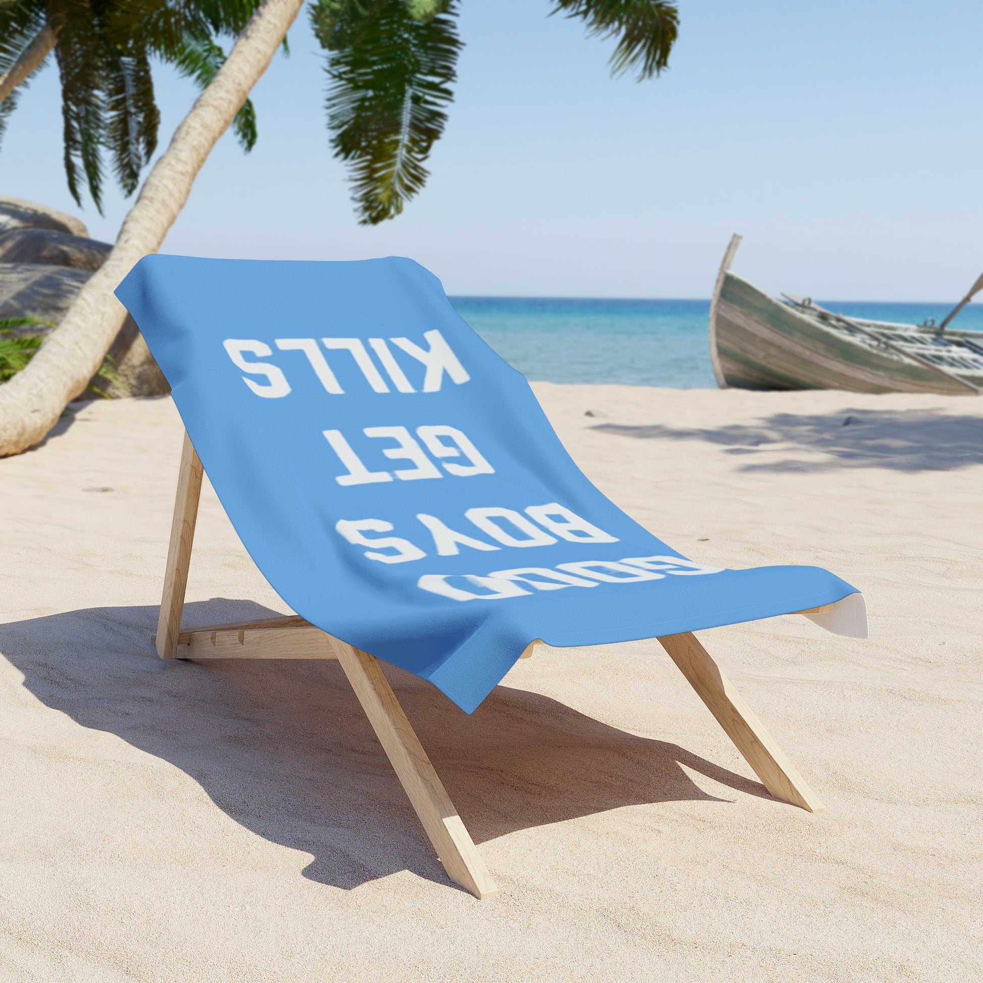 Cheeky volleyball design on large beach towel