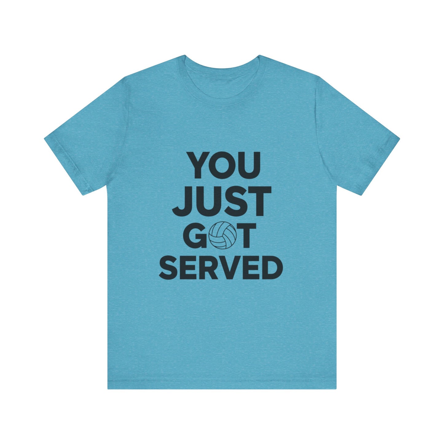 Fun volleyball-themed graphic tee for players and fans.