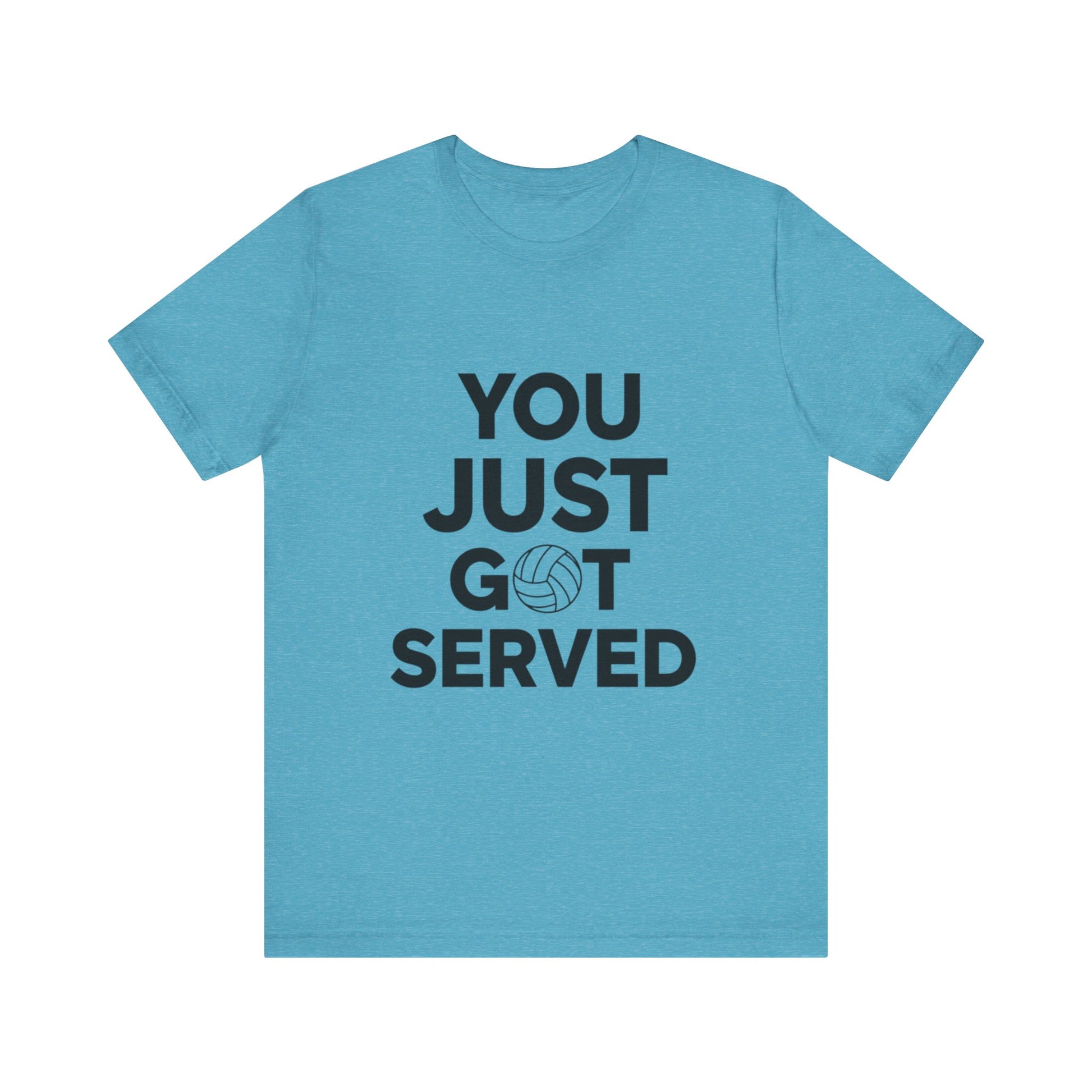 Fun volleyball-themed graphic tee for players and fans.