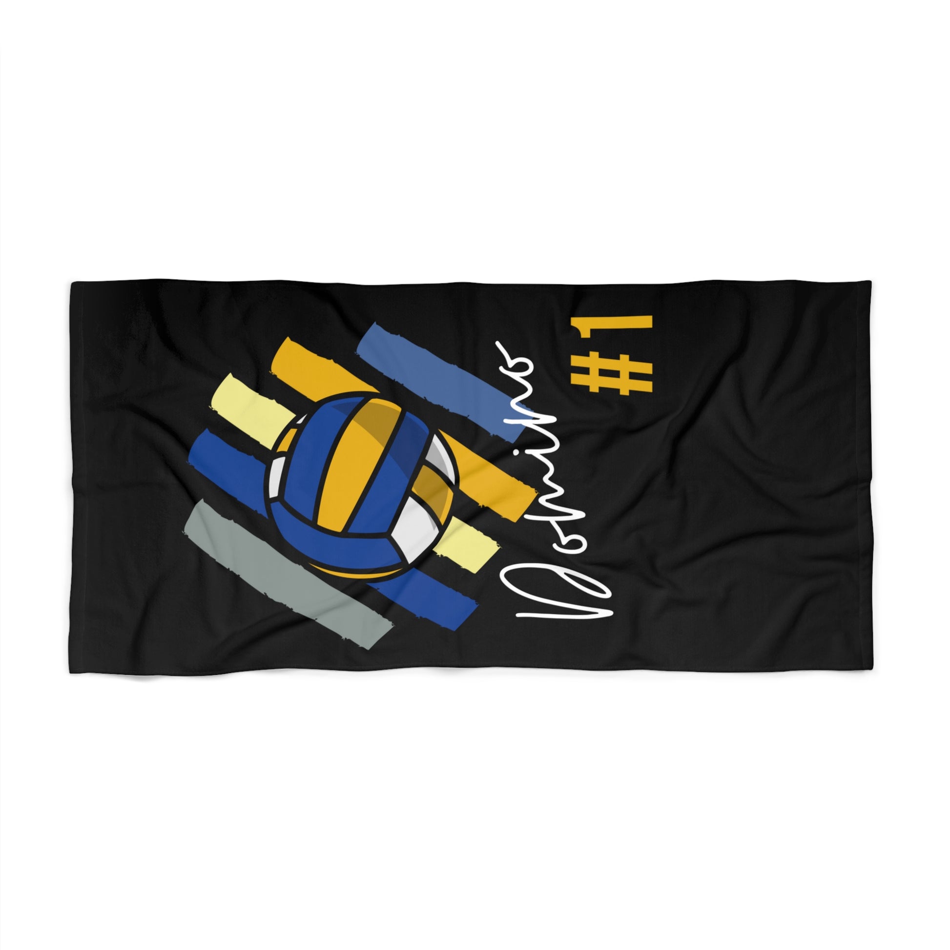 Volleyball-themed towel featuring New York style graphic