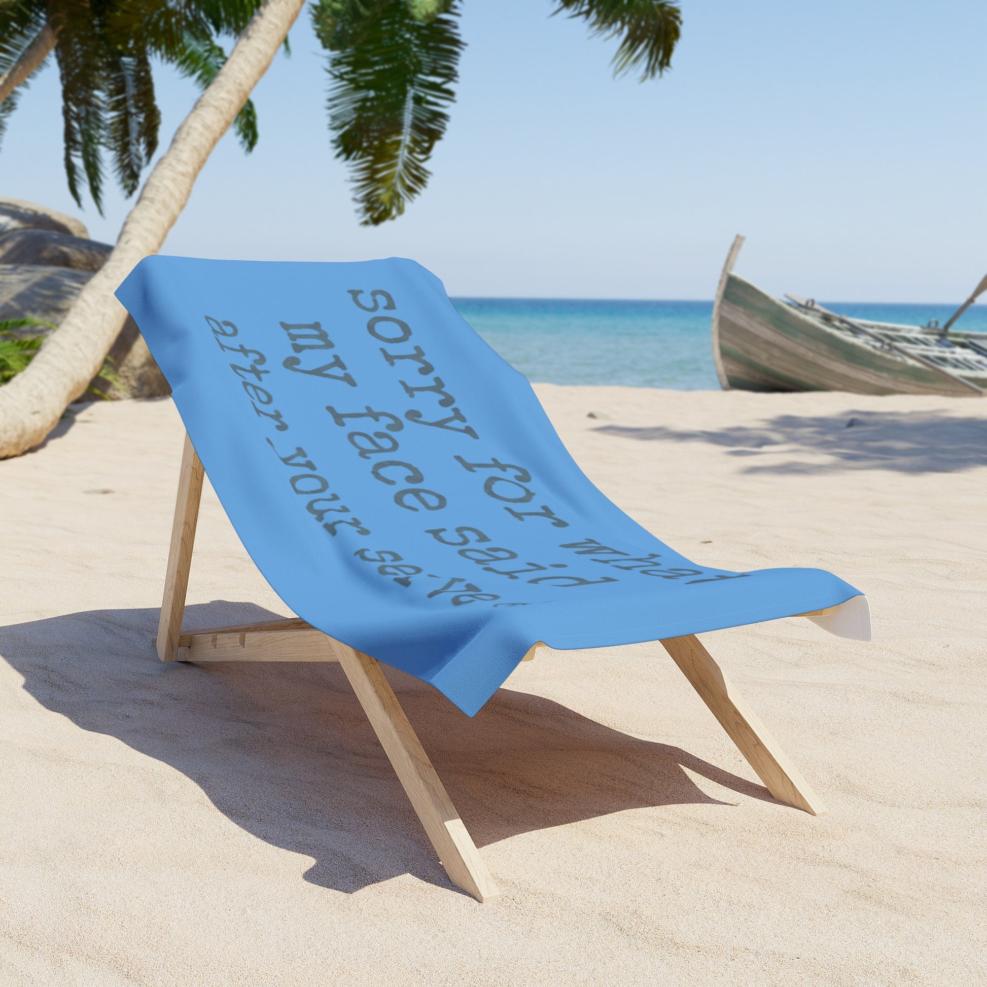 Beach towel for volleyball players with humorous quote design