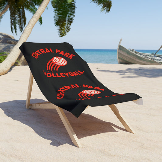 Volleyball beach towel featuring fiery flame-inspired graphic