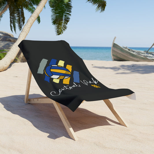 New York Volleyball #1 Beach Towel with bold graphic design