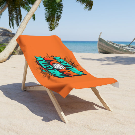 Colorful summer towel for volleyball fans and beach players.