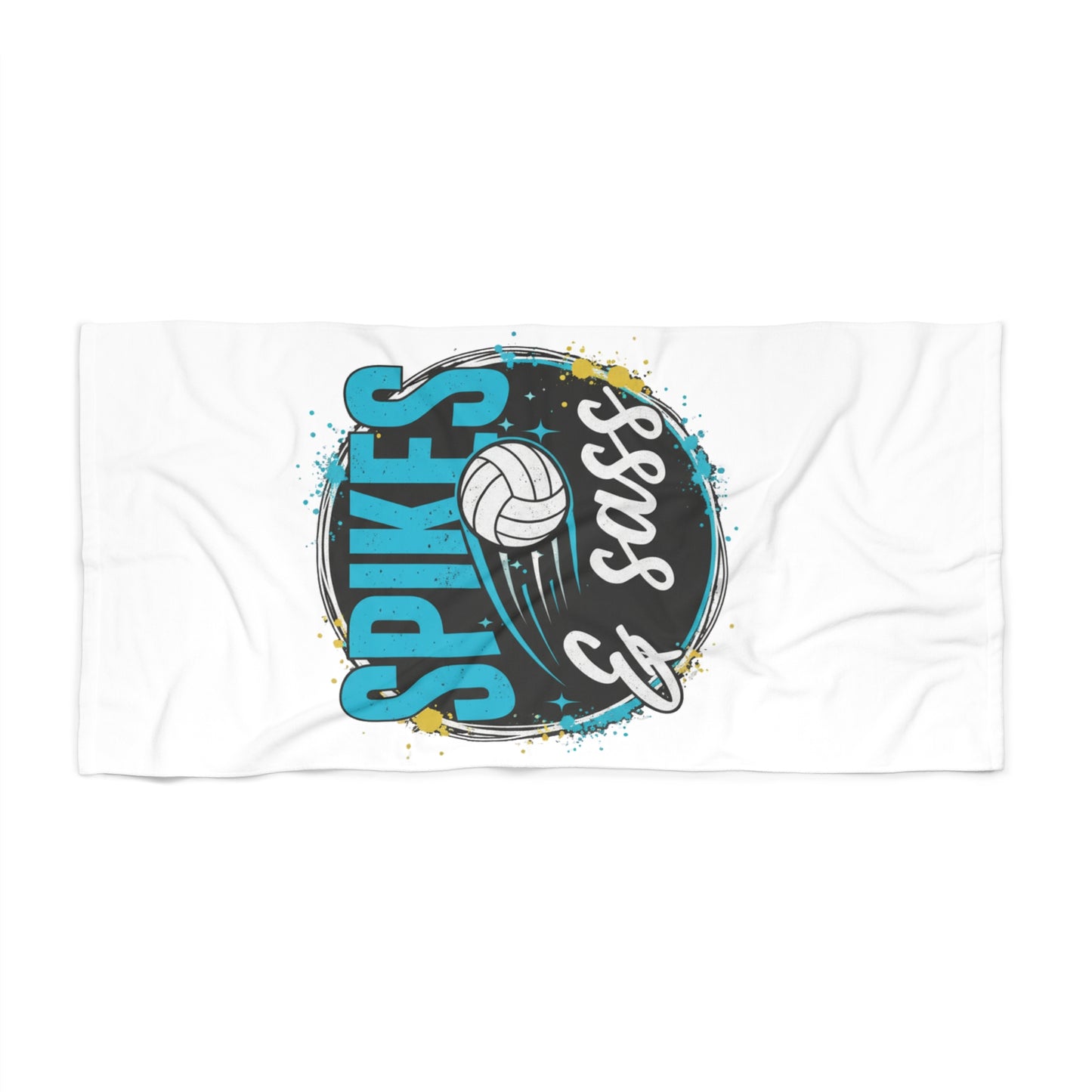 Fun volleyball beach towel with attitude