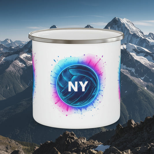 New York Volleyball enamel camping mug with NY design