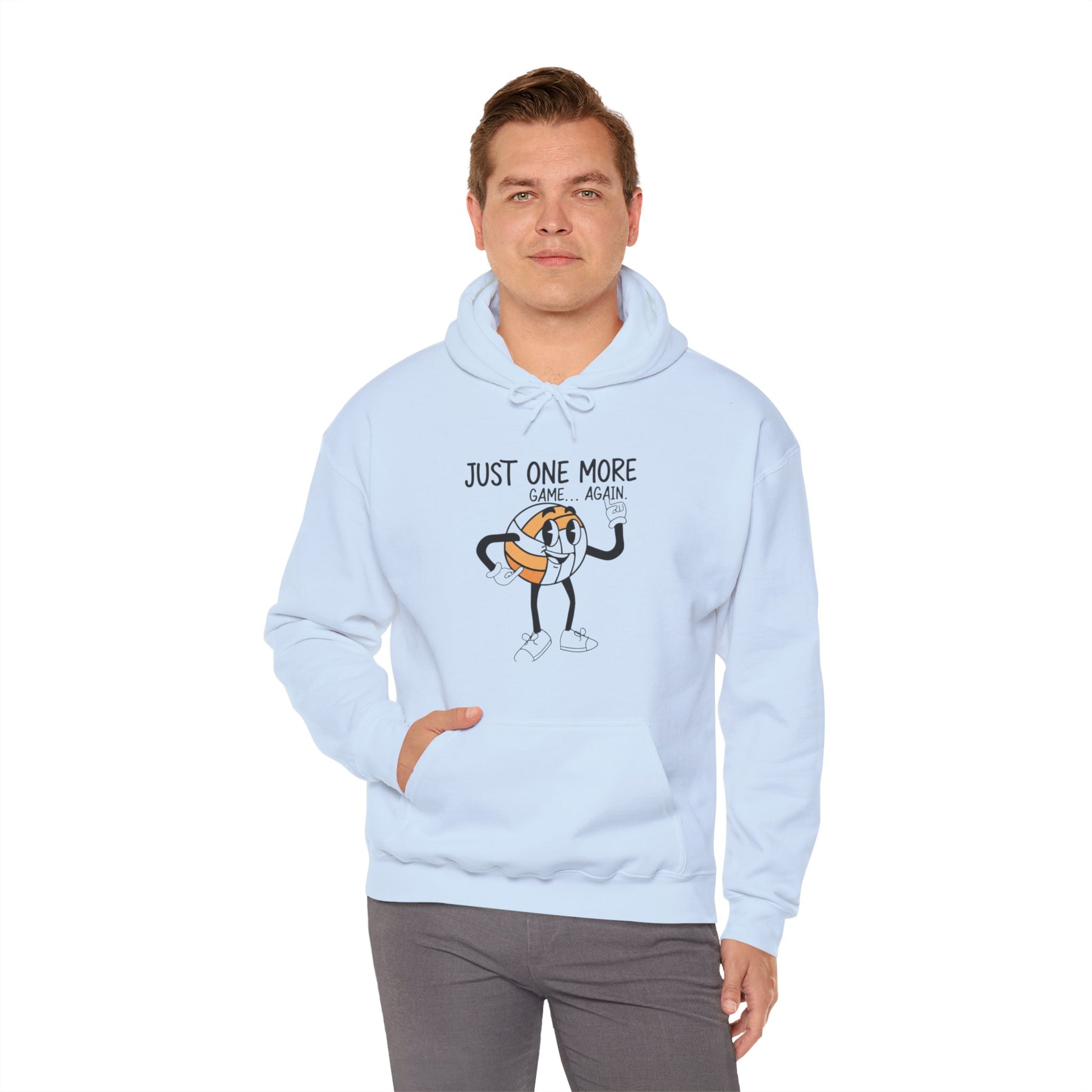 Warm fleece volleyball hoodie laid flat