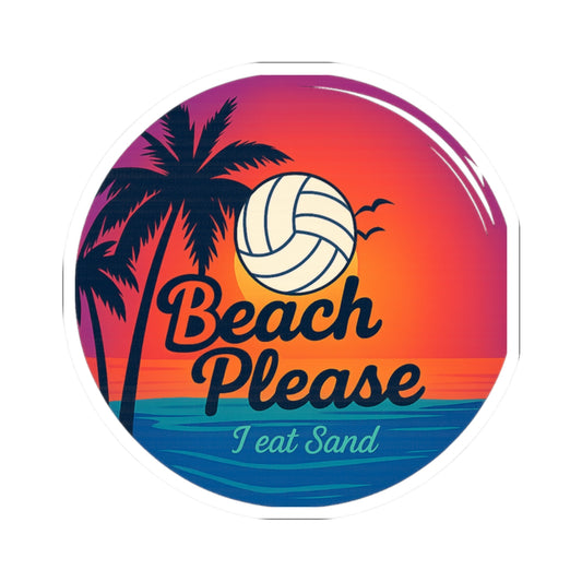beach volleyball kiss-cut sticker