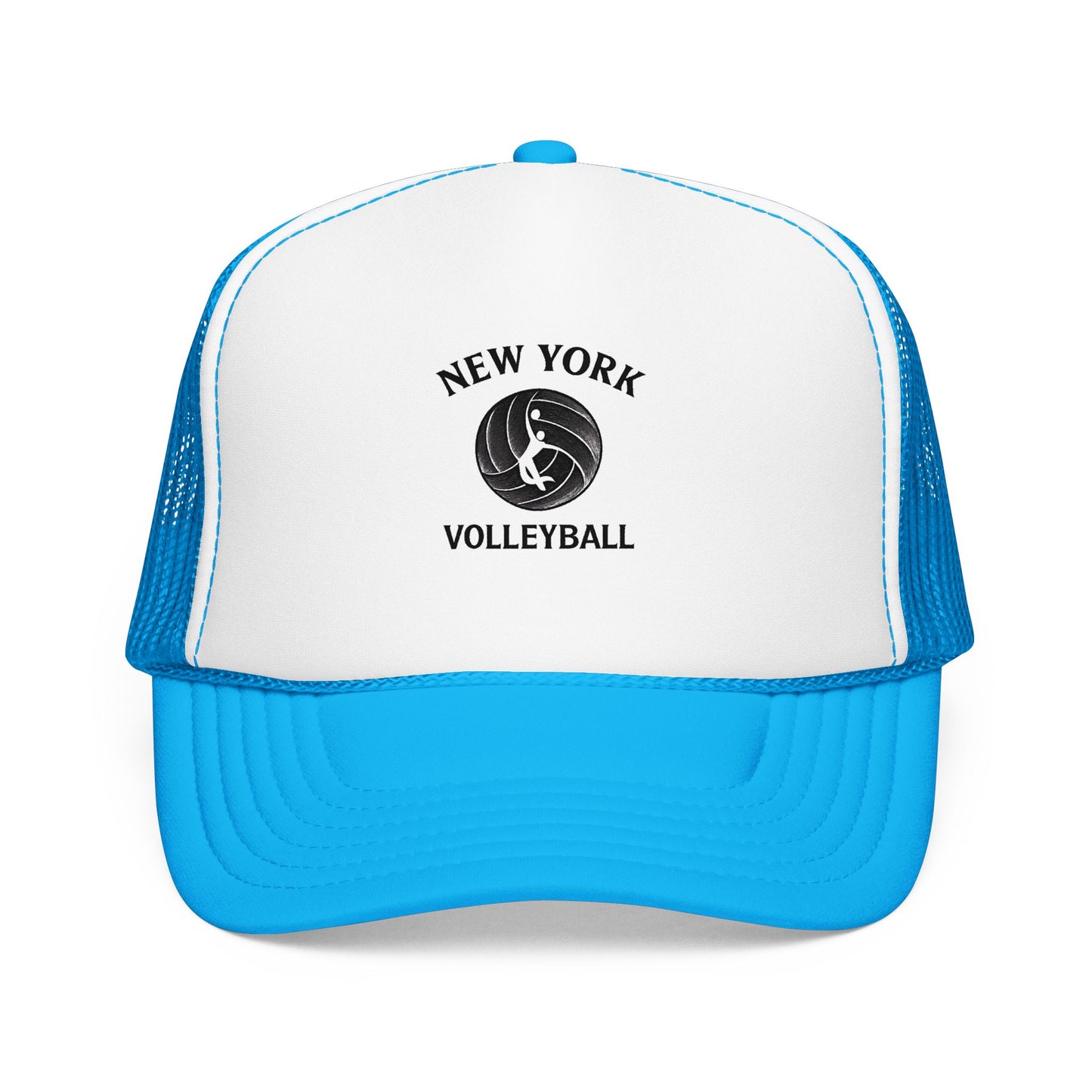 New York volleyball statue graphic trucker hat design