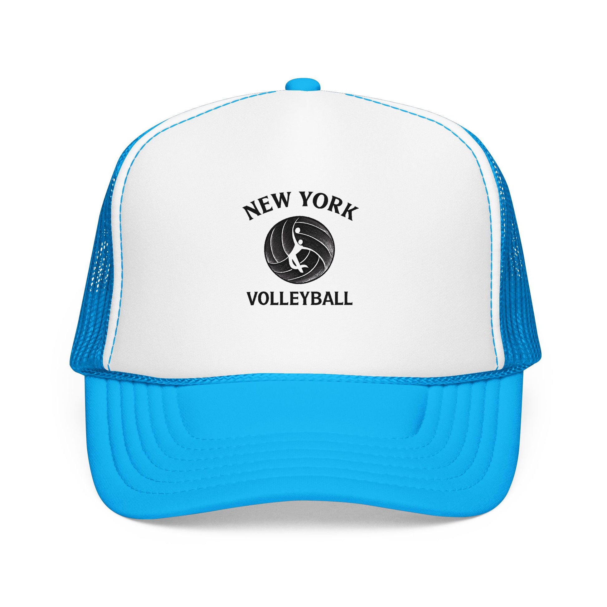 New York volleyball statue graphic trucker hat design