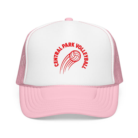 Central Park fire volleyball trucker hat design