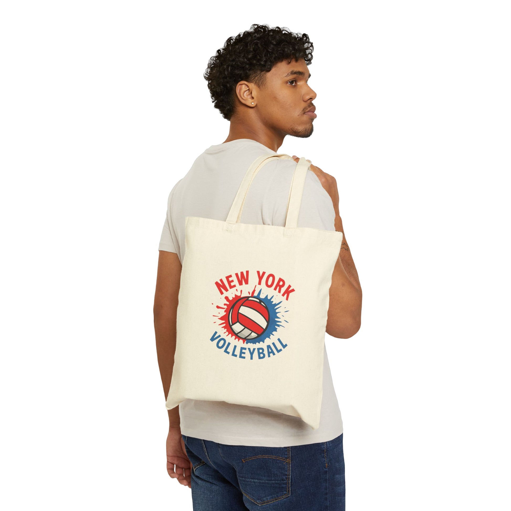 volleyball splash design tote bag for city players