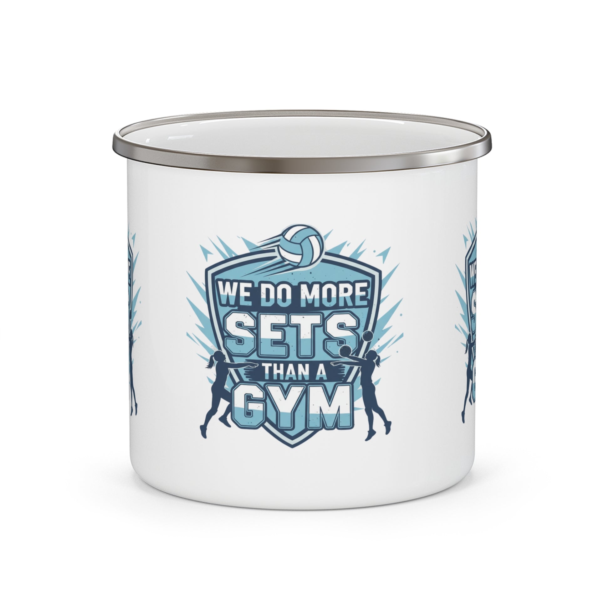 We Do More Sets Than the Gym volleyball enamel mug
