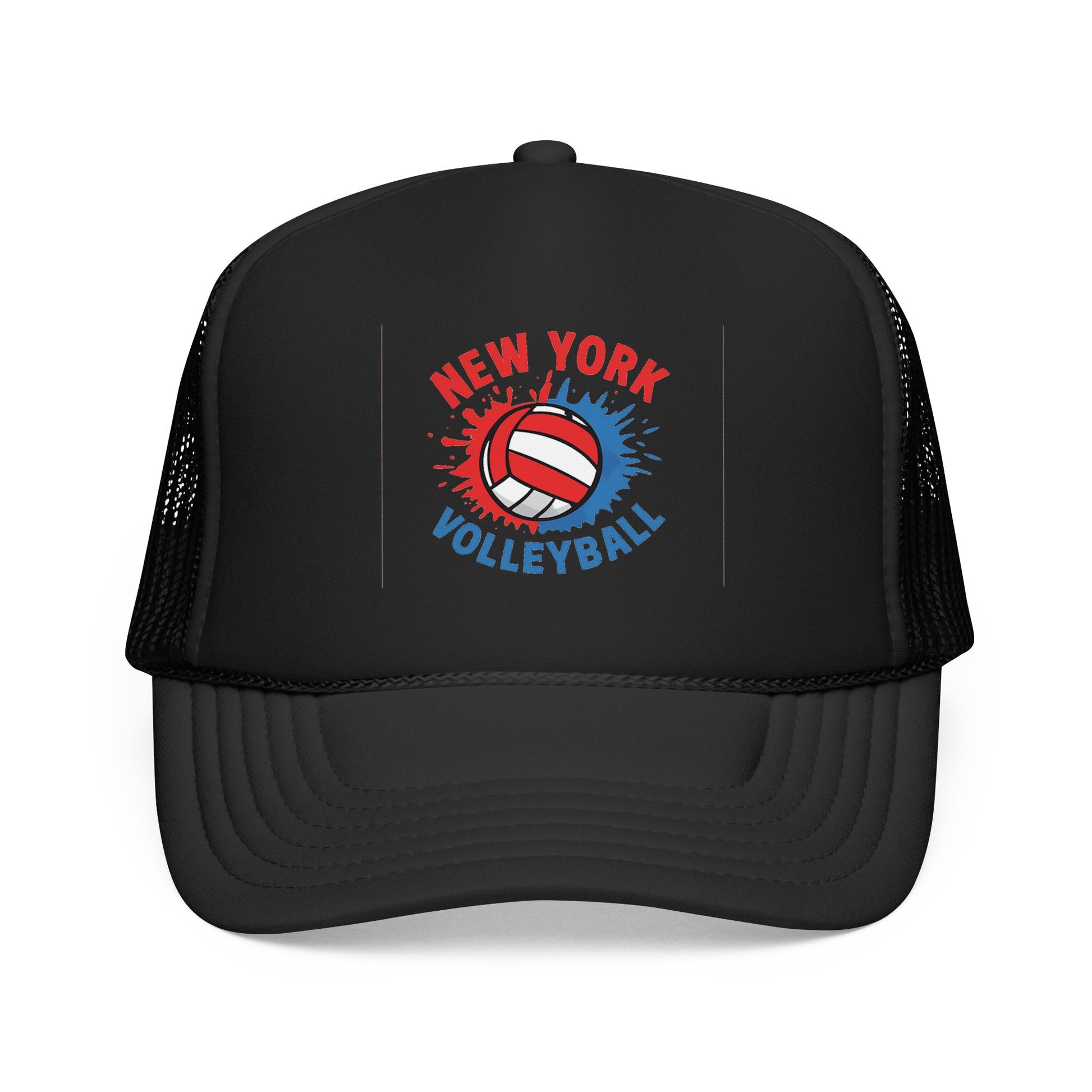 New York volleyball splash trucker hat design