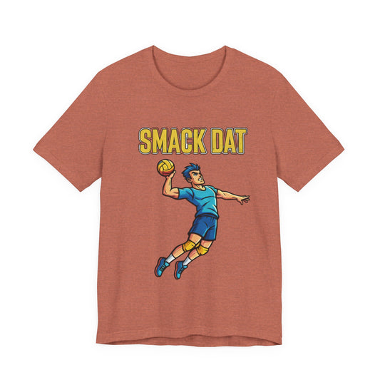 SMack Dat cartoon volleyball spike t-shirt design