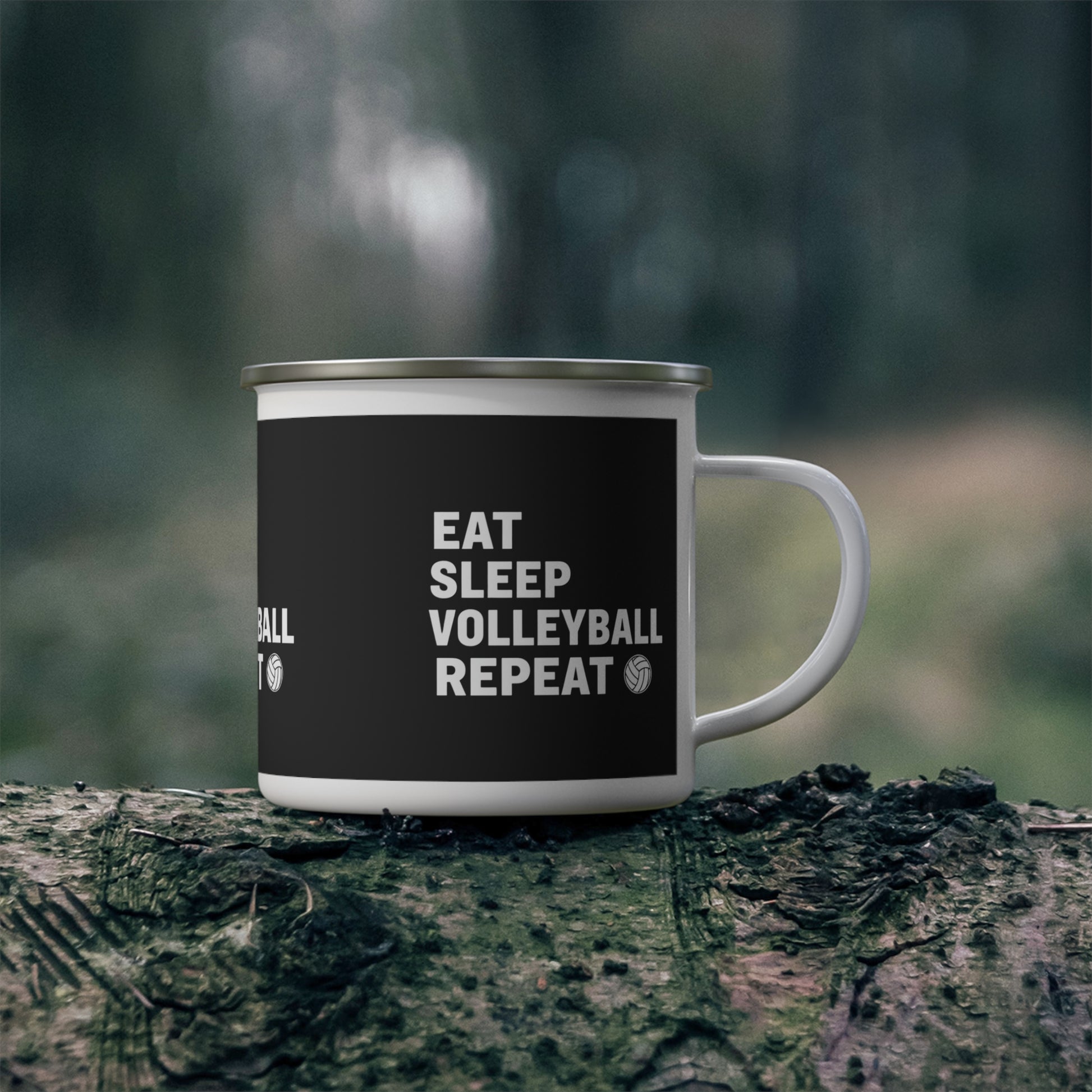 Funny volleyball camping mug design