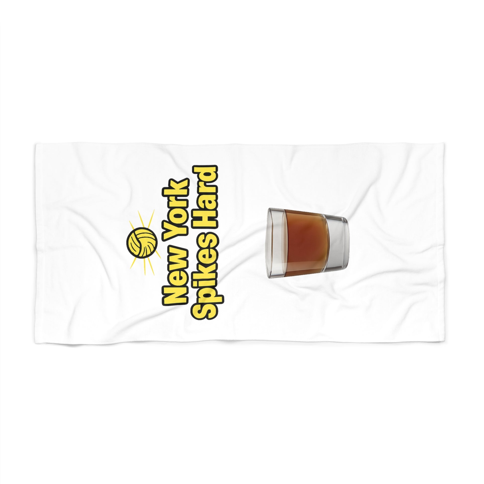 New York Spikes Hard towel spread flat outdoors.