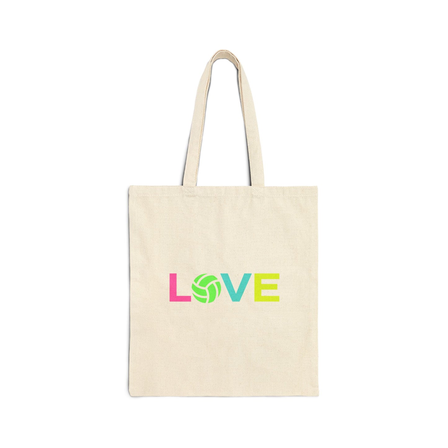 love volleyball tote bag with heart inspired design