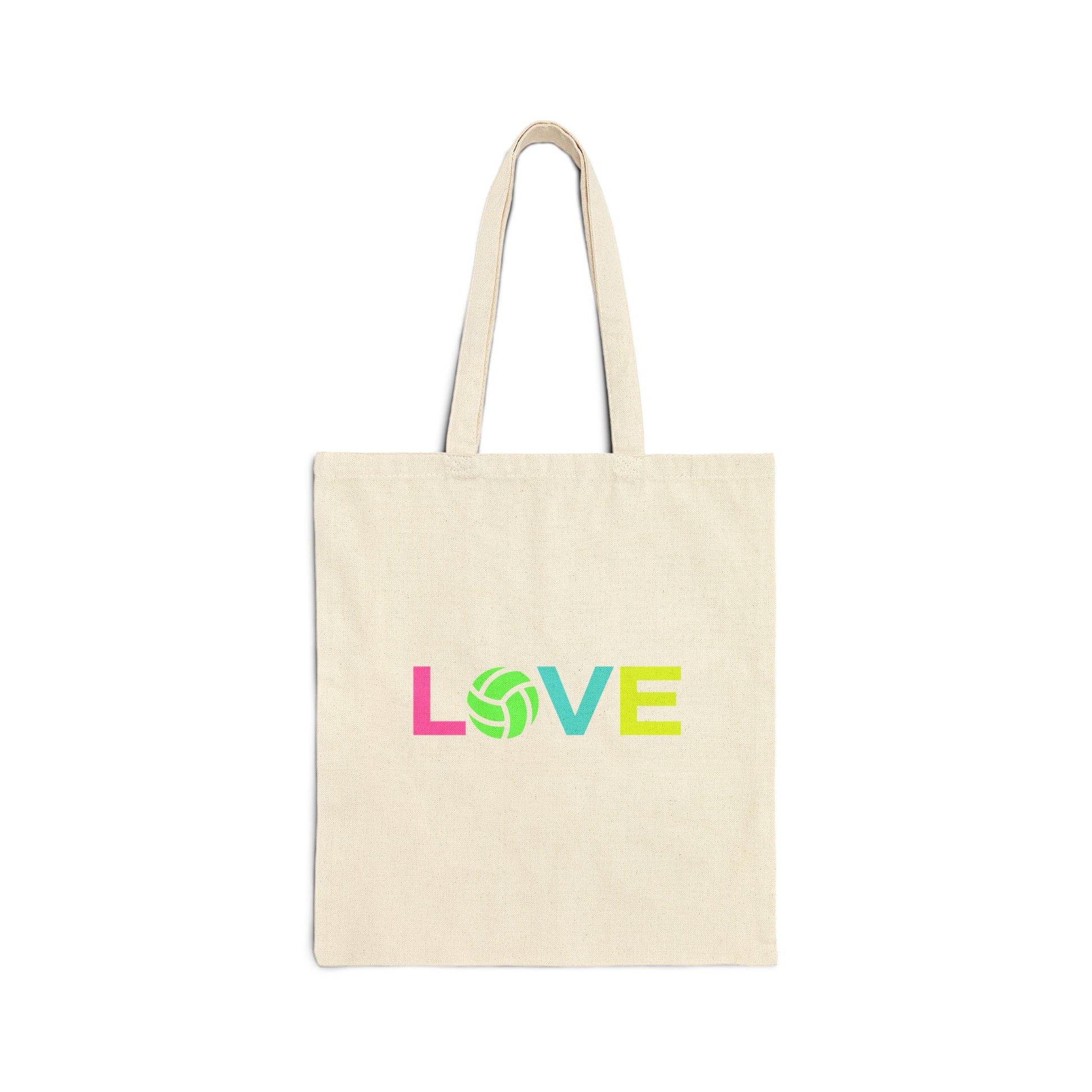 love volleyball tote bag with heart inspired design