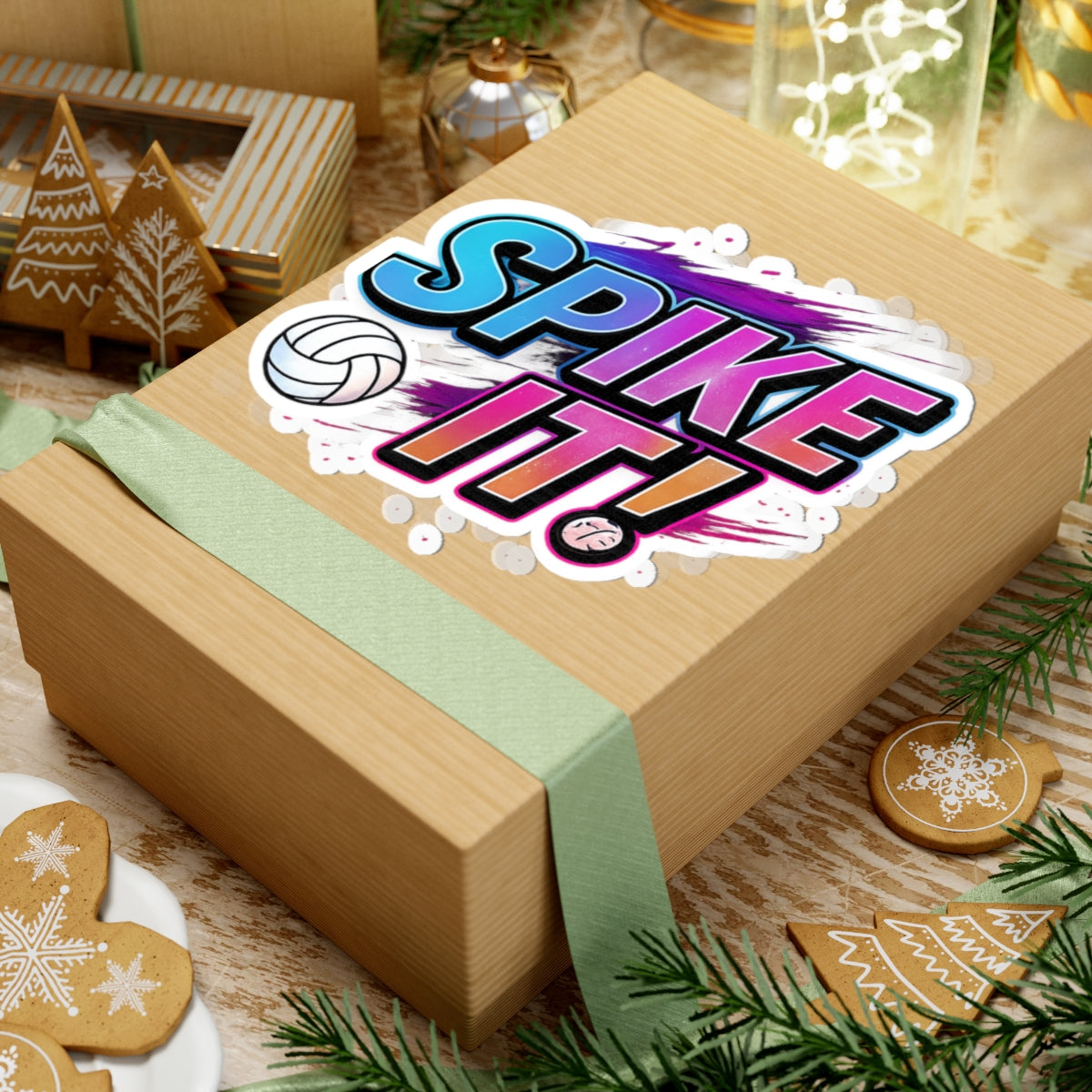 Unique volleyball laptop decal with colorful sporty style