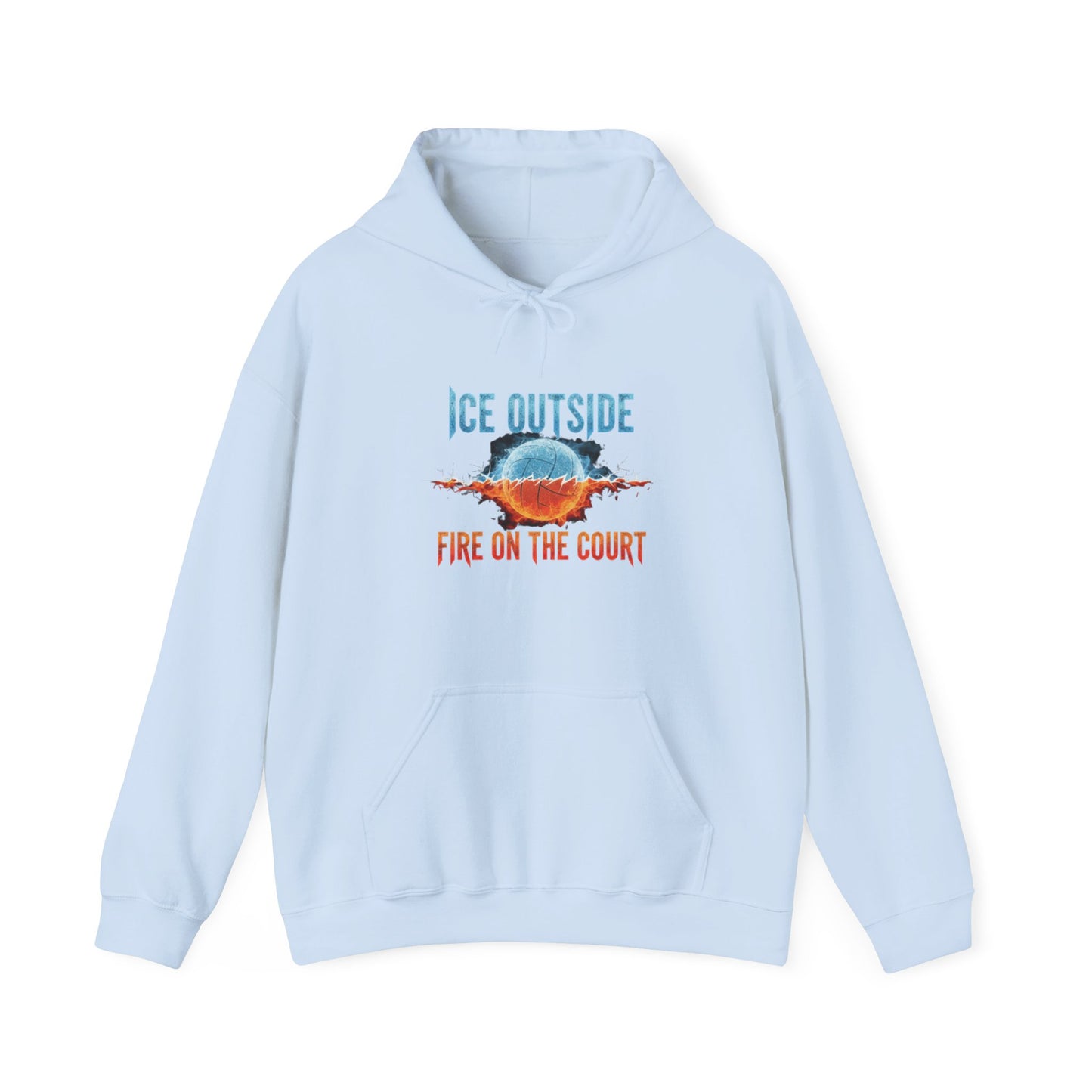 High-contrast volleyball motivation text hoodie graphic