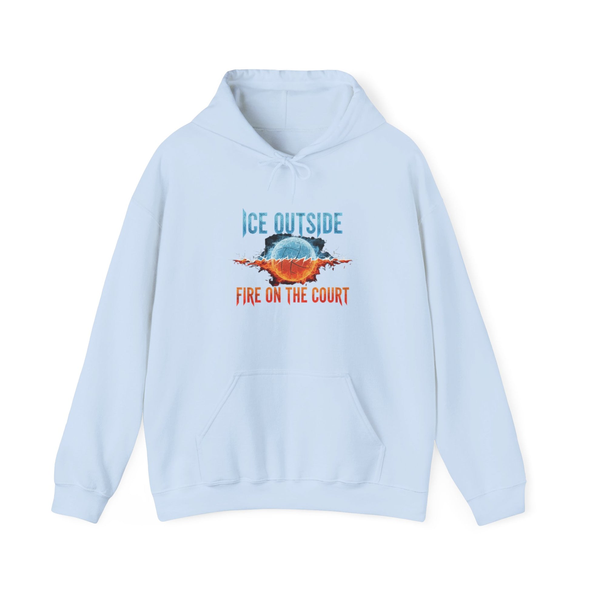 High-contrast volleyball motivation text hoodie graphic