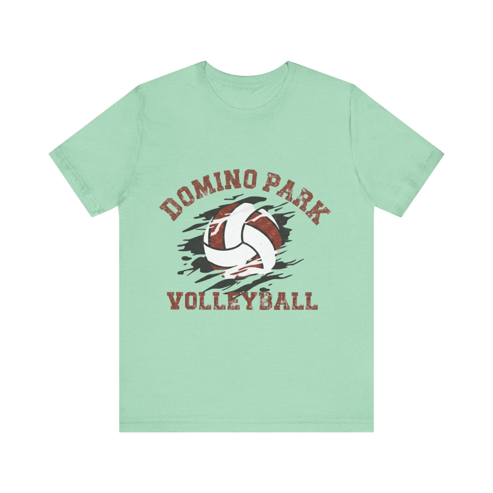Sports-inspired volleyball t-shirt with eye-catching text and design.