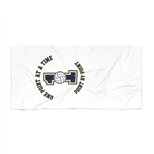 One Point at a Time motivational volleyball beach towel typography design