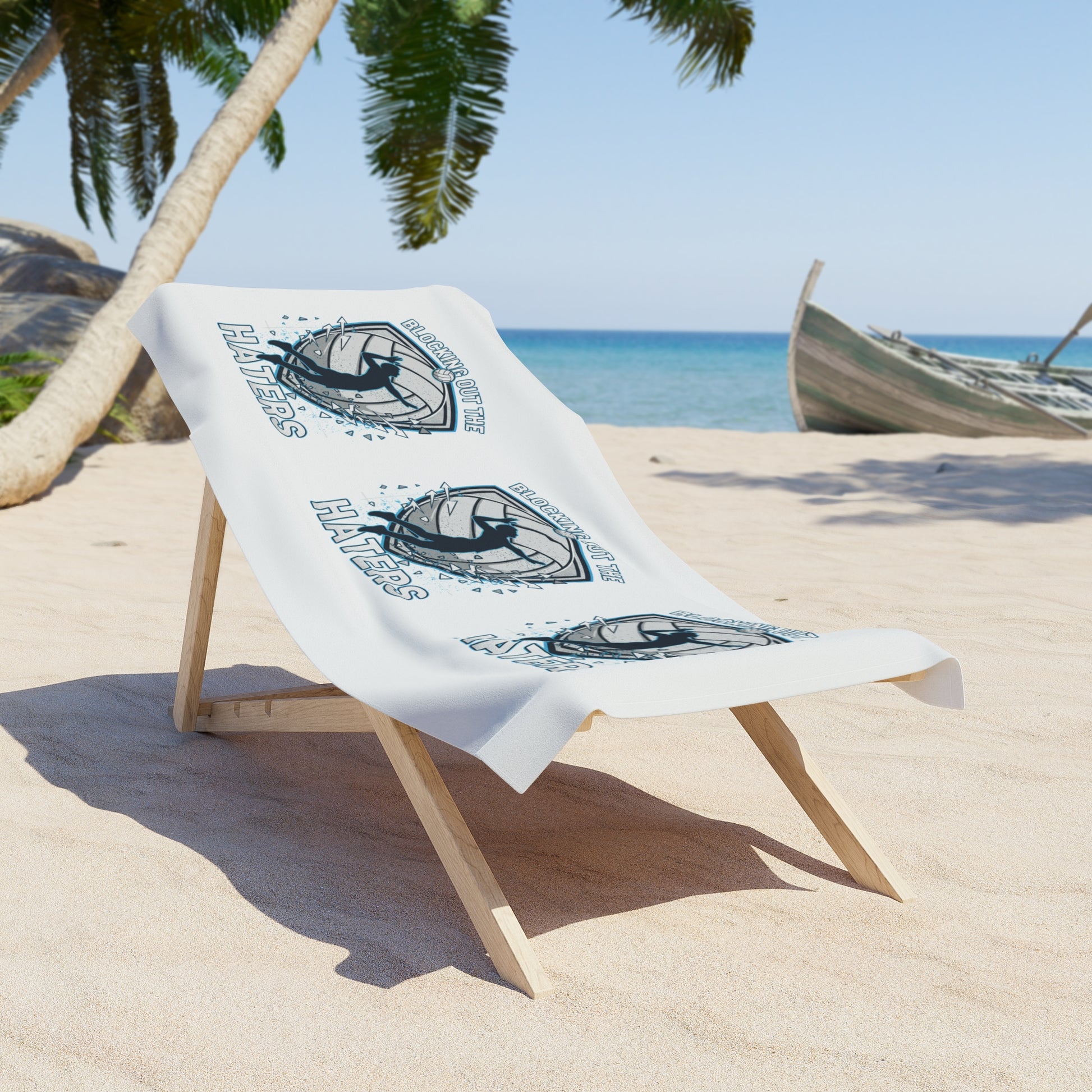 Funny volleyball attitude beach towel