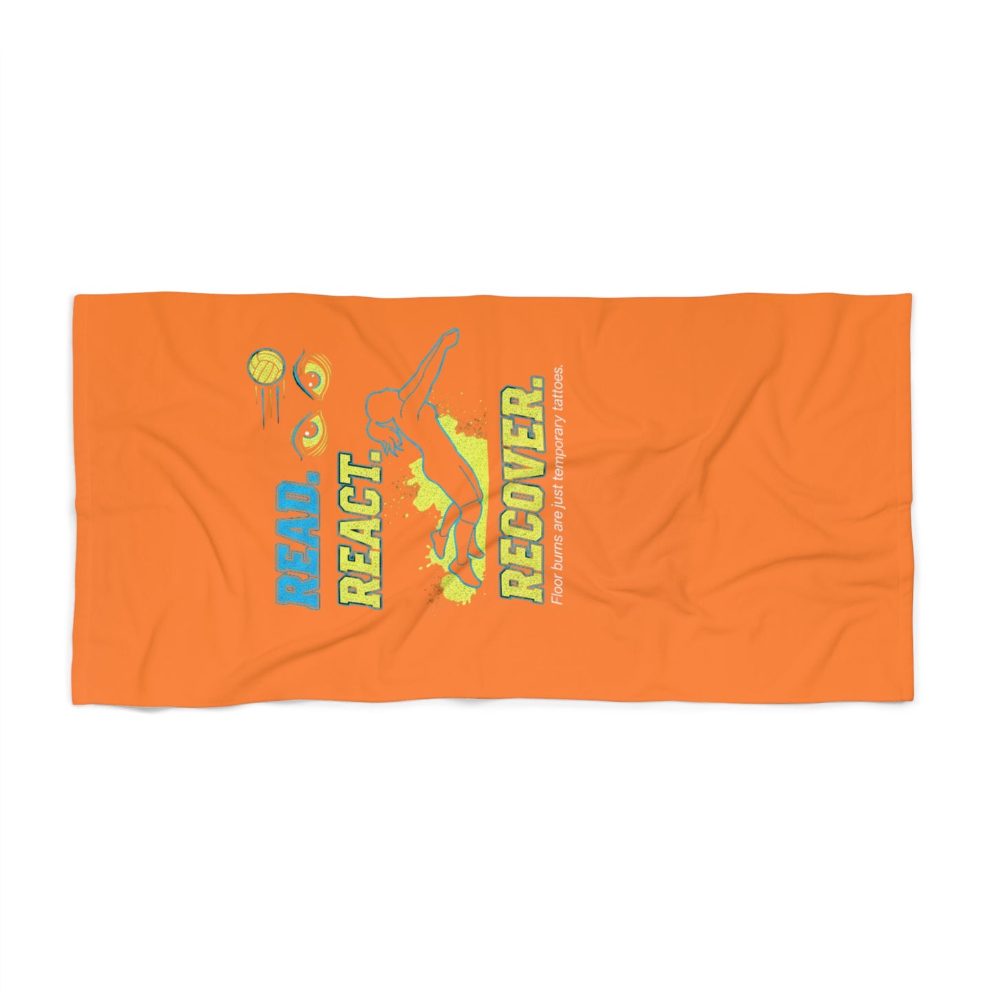 Clean text volleyball motivation towel
