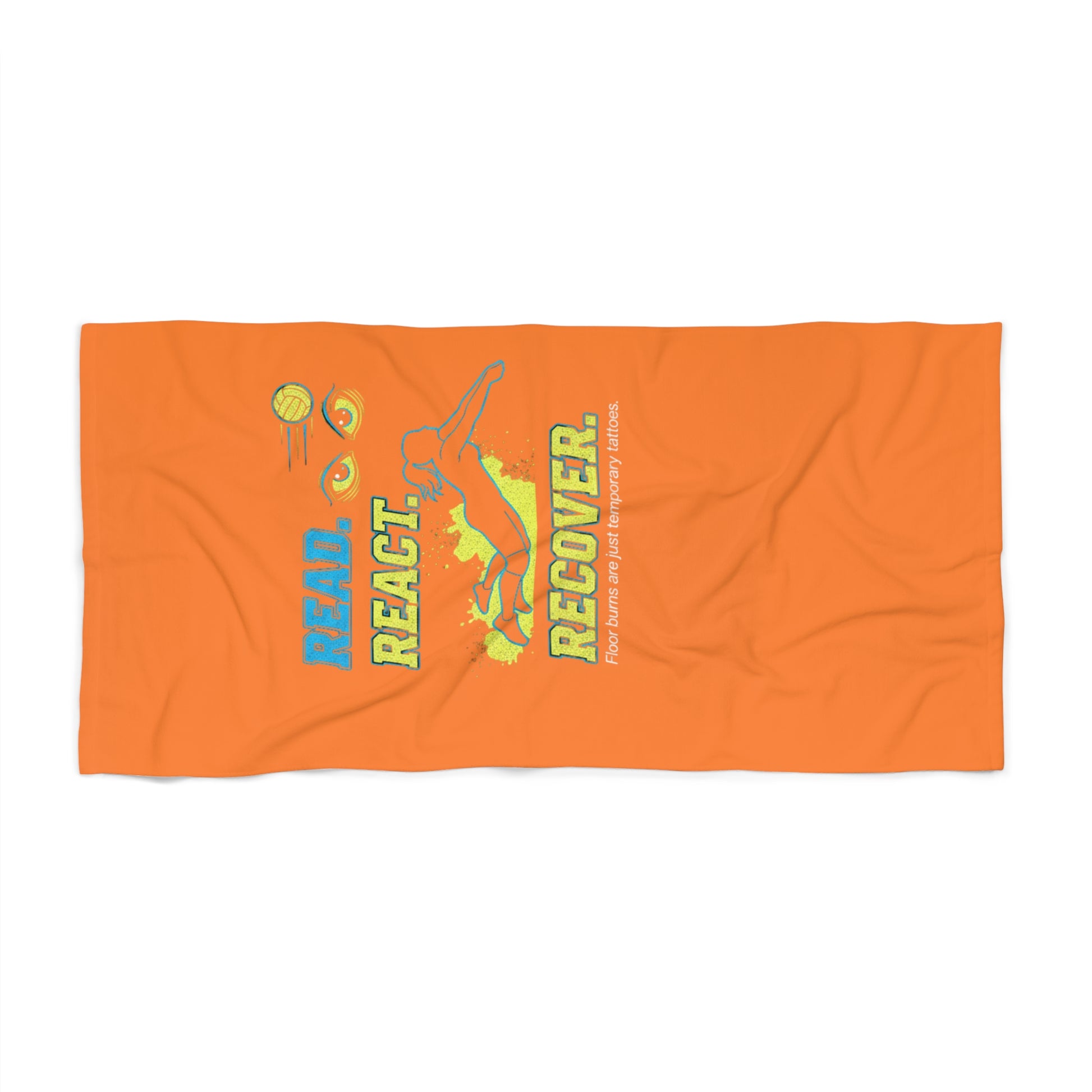 Clean text volleyball motivation towel